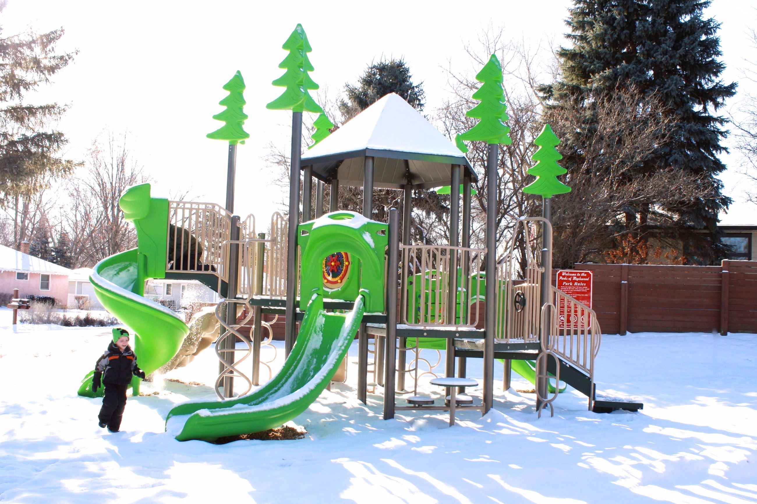 Timber Park Playground in Snow