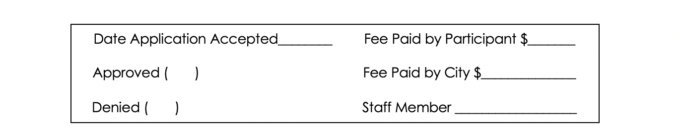 Internal Park and Rec Information